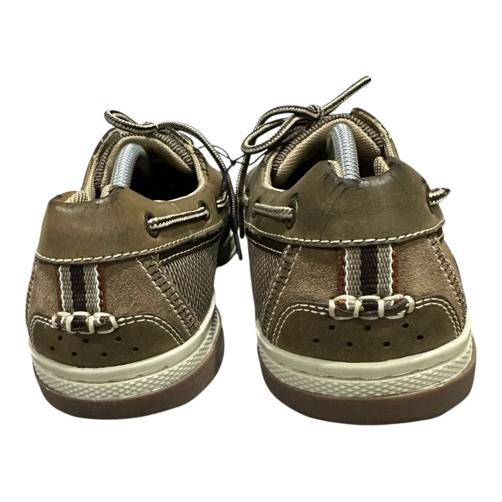 Margaritaville Anchor Lace up Leather Boat Shoes Mens 12 Brown Comfort NWT